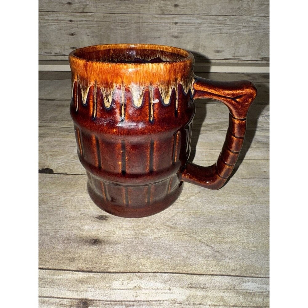 Decorative & Vintage Brown Barrel Collection Beer Mug With Handle